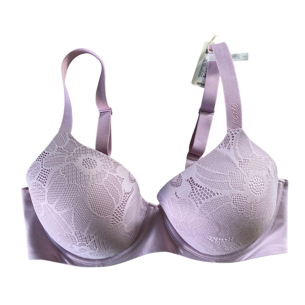 Aerie Smoothez‎ Lace Full Coverage Bra Lightly Lined Underwire Lilac (36D)